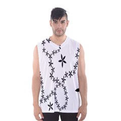 Flower Floral Black Line Wave Chevron Fleurs Men s Basketball Tank Top