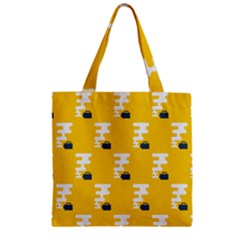 Fog Machine Fogging White Smoke Yellow Zipper Grocery Tote Bag by Mariart