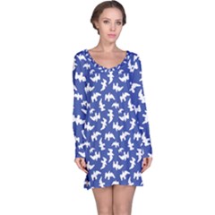 Birds Silhouette Pattern Long Sleeve Nightdress