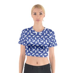 Birds Silhouette Pattern Cotton Crop Top