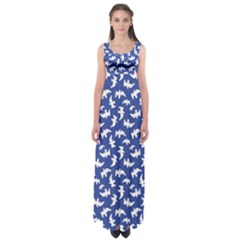 Birds Silhouette Pattern Empire Waist Maxi Dress by dflcprintsclothing