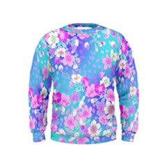 Flowers Cute Pattern Kids  Sweatshirt by Nexatart