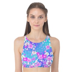 Flowers Cute Pattern Tank Bikini Top by Nexatart