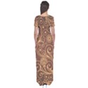 Gold And Brown Background Patterns Short Sleeve Maxi Dress View2