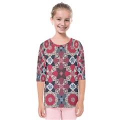 Beautiful Art Pattern Kids  Quarter Sleeve Raglan Tee