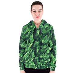 Green Attack Women s Zipper Hoodie by Nexatart