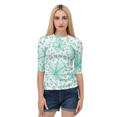 Pattern Floralgreen Quarter Sleeve Tee