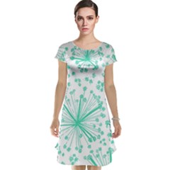 Pattern Floralgreen Cap Sleeve Nightdress by Nexatart