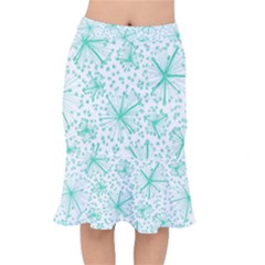 Pattern Floralgreen Mermaid Skirt