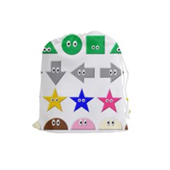 Cute Symbol Drawstring Pouches (large)  by Nexatart