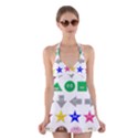 Cute Symbol Halter Swimsuit Dress View1