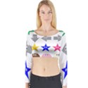 Cute Symbol Long Sleeve Crop Top View1