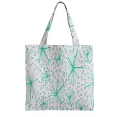 Pattern Floralgreen Zipper Grocery Tote Bag by Nexatart