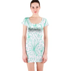 Pattern Floralgreen Short Sleeve Bodycon Dress by Nexatart