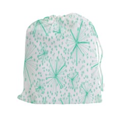 Pattern Floralgreen Drawstring Pouches (xxl) by Nexatart