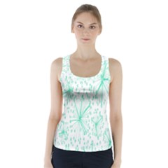 Pattern Floralgreen Racer Back Sports Top by Nexatart