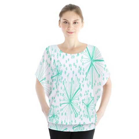 Pattern Floralgreen Blouse by Nexatart