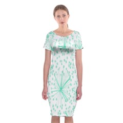 Pattern Floralgreen Classic Short Sleeve Midi Dress by Nexatart