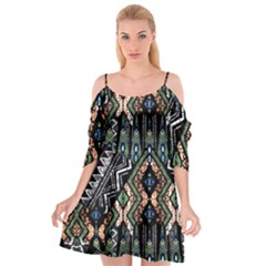 Ethnic Art Pattern Cutout Spaghetti Strap Chiffon Dress