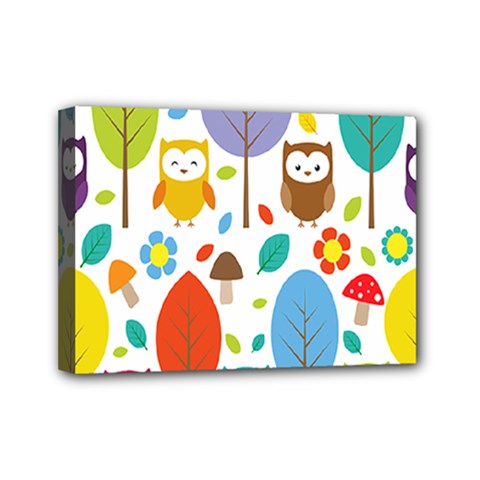 Cute Owl Mini Canvas 7  X 5  by Nexatart