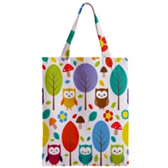 Cute Owl Zipper Classic Tote Bag by Nexatart