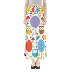 Cute Owl Maxi Skirts by Nexatart