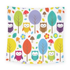 Cute Owl Square Tapestry (large) by Nexatart