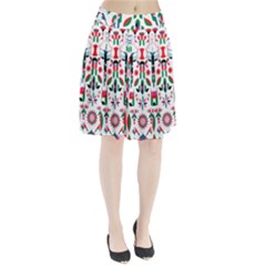 Abstract Peacock Pleated Skirt by Nexatart