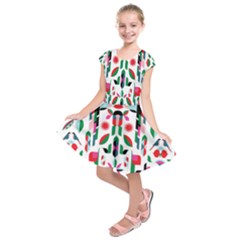 Abstract Peacock Kids  Short Sleeve Dress by Nexatart