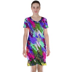 Tropical Jungle Print And Color Trends Short Sleeve Nightdress by Nexatart