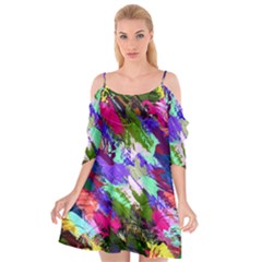 Tropical Jungle Print And Color Trends Cutout Spaghetti Strap Chiffon Dress