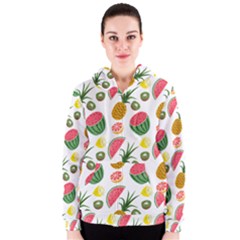 Fruits Pattern Women s Zipper Hoodie