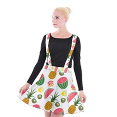 Fruits Pattern Suspender Skater Skirt