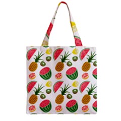 Fruits Pattern Zipper Grocery Tote Bag by Nexatart