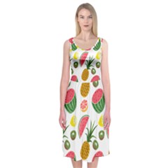 Fruits Pattern Midi Sleeveless Dress by Nexatart