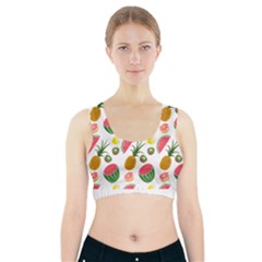 Fruits Pattern Sports Bra With Pocket