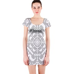 Mosaic Pattern Cyberscooty Museum Pattern Short Sleeve Bodycon Dress by Nexatart