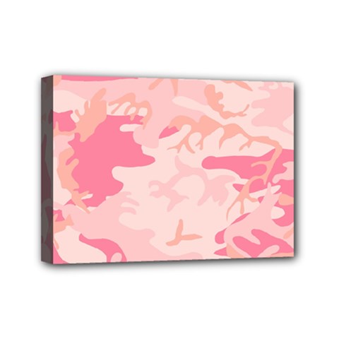 Pink Camo Print Mini Canvas 7  X 5 