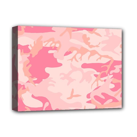 Pink Camo Print Deluxe Canvas 16  X 12   by Nexatart