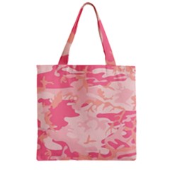 Pink Camo Print Zipper Grocery Tote Bag by Nexatart