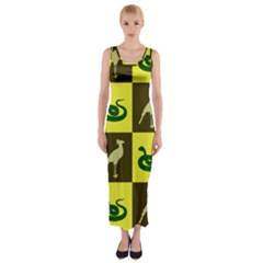 Bird And Snake Pattern Fitted Maxi Dress by Nexatart