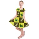 Bird And Snake Pattern Kids  Short Sleeve Dress View1