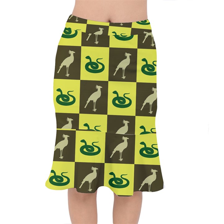 Bird And Snake Pattern Mermaid Skirt