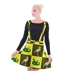 Bird And Snake Pattern Suspender Skater Skirt