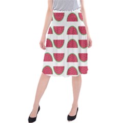 Watermelon Pattern Midi Beach Skirt by Nexatart