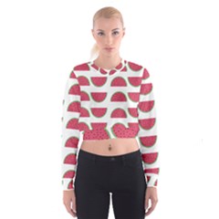 Watermelon Pattern Cropped Sweatshirt by Nexatart