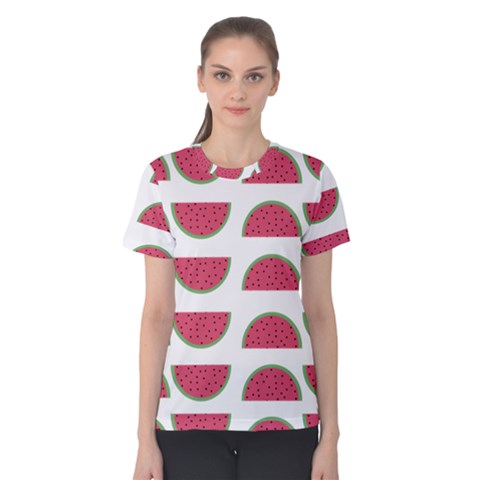 Watermelon Pattern Women s Cotton Tee by Nexatart