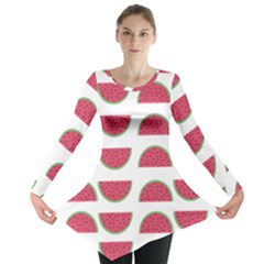 Watermelon Pattern Long Sleeve Tunic  by Nexatart