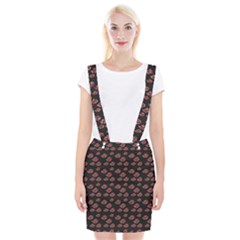 Cloud Red Brown Braces Suspender Skirt by Mariart