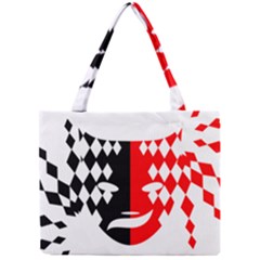 Face Mask Red Black Plaid Triangle Wave Chevron Mini Tote Bag by Mariart